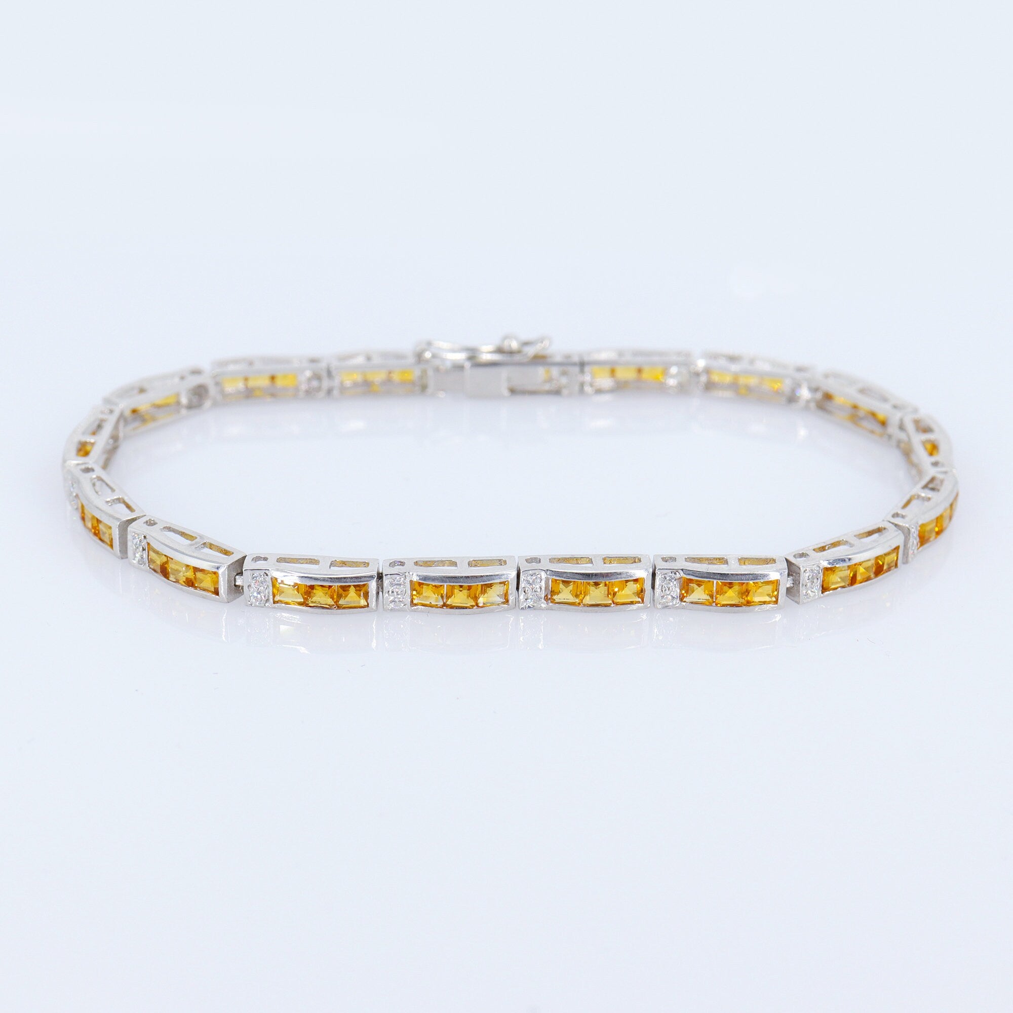 Citrine Tennis Bracelet Silver