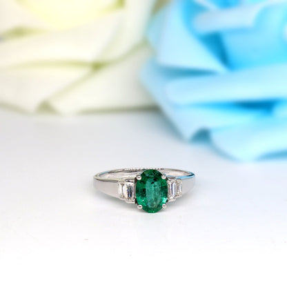 White Emerald Ring 18K Gold