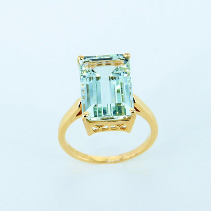 Yellow Aquamarine Ring 14K Gold