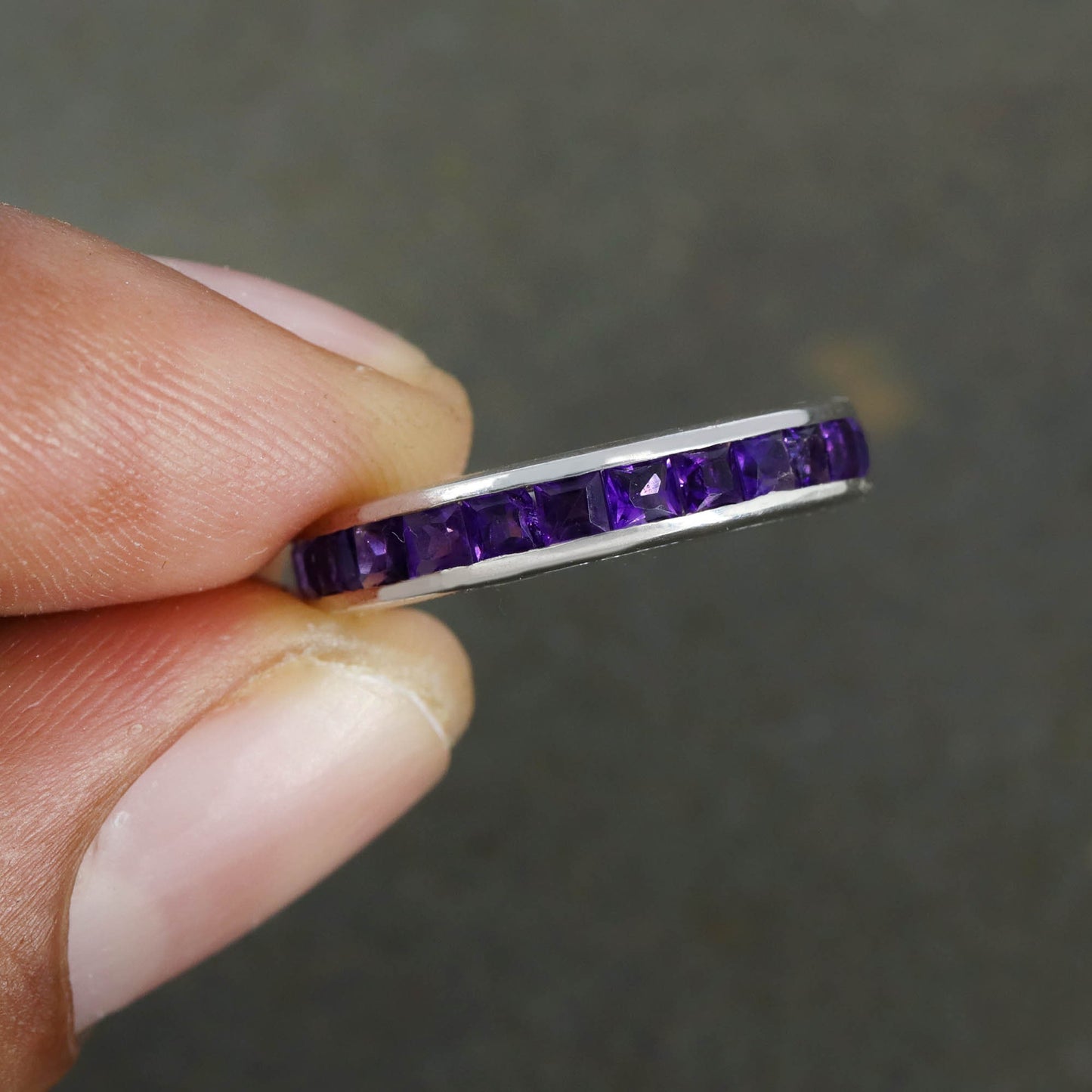 Amethyst Gemstone Ring Silver
