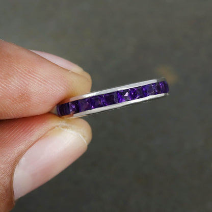 Amethyst Gemstone Ring Silver