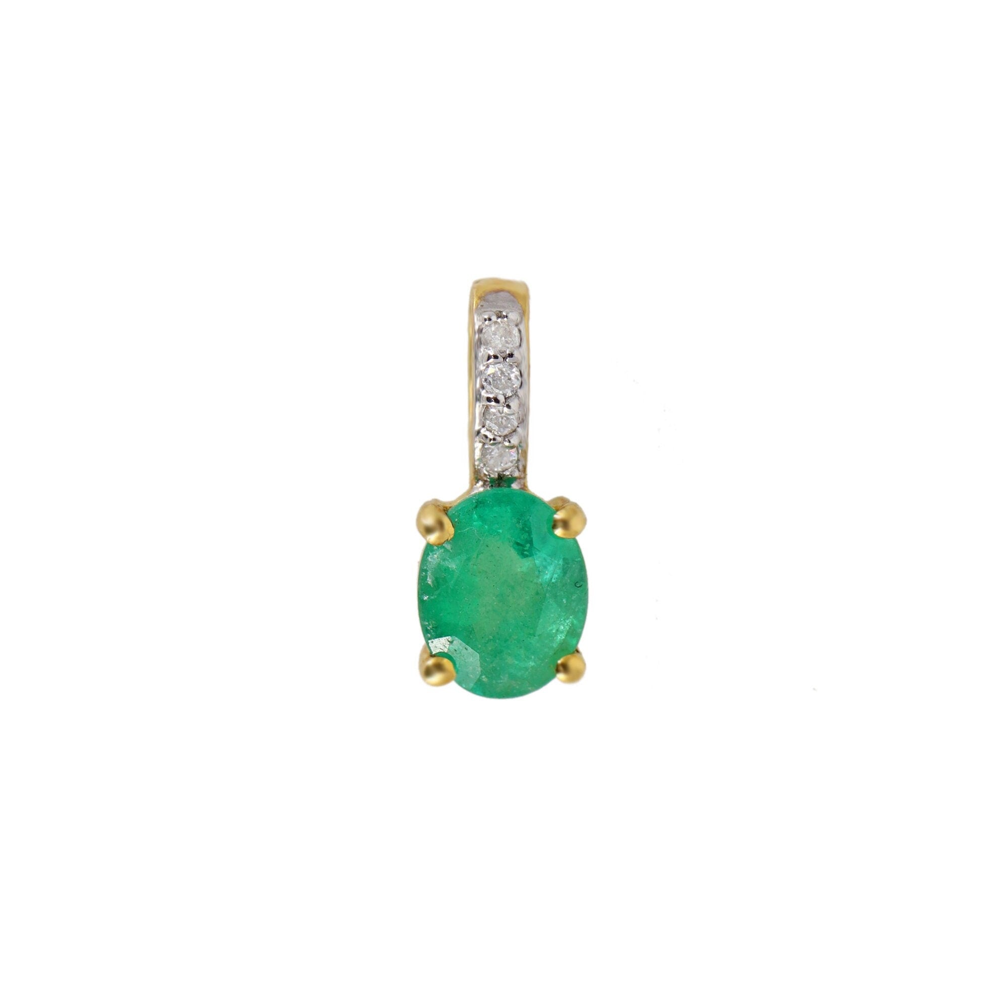 Yellow Emerald Pendant 14K Gold