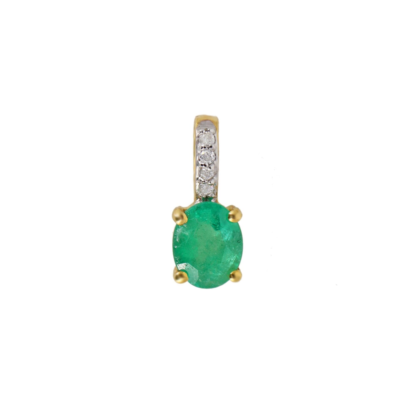 Yellow Emerald Pendant 14K Gold