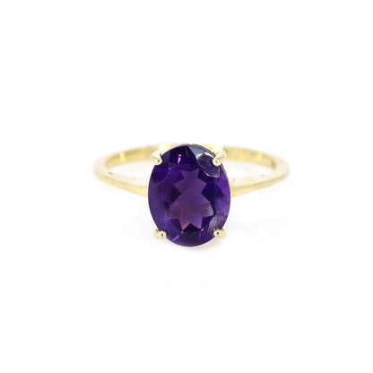 Purple Amethyst Ring 14K Gold