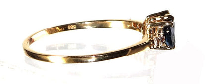 Marquise Blue Sapphire Ring 14K Gold