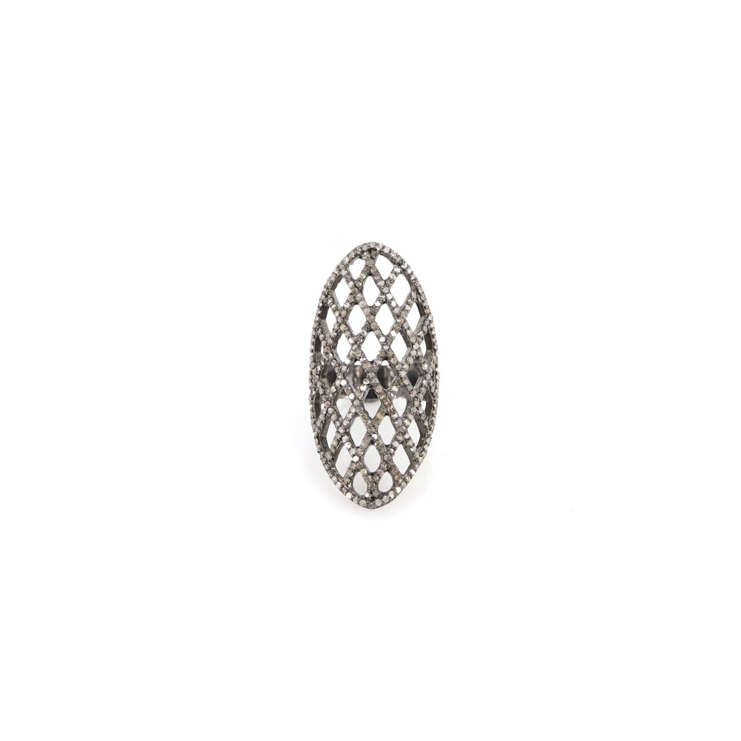 Retro Pave Ring Silver