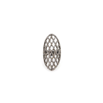 Retro Pave Ring Silver