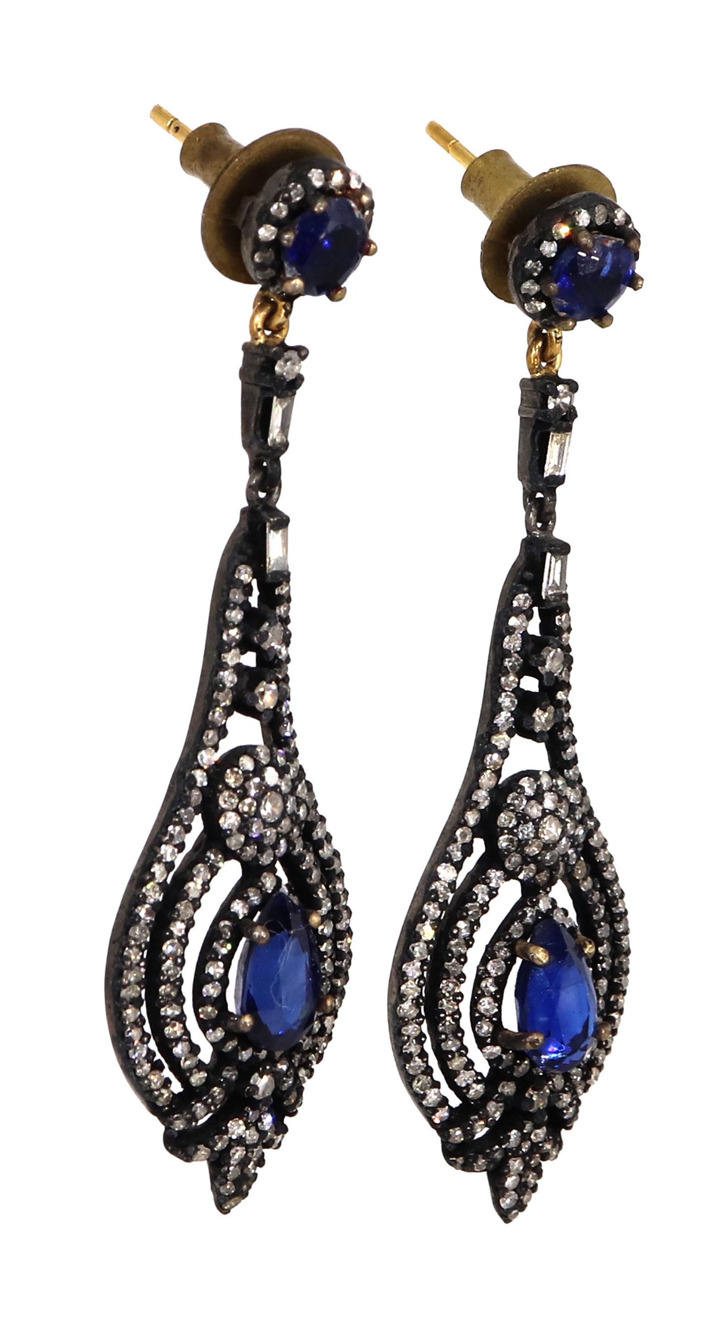 Very Beautiful Kyanite Designer Earring Gold