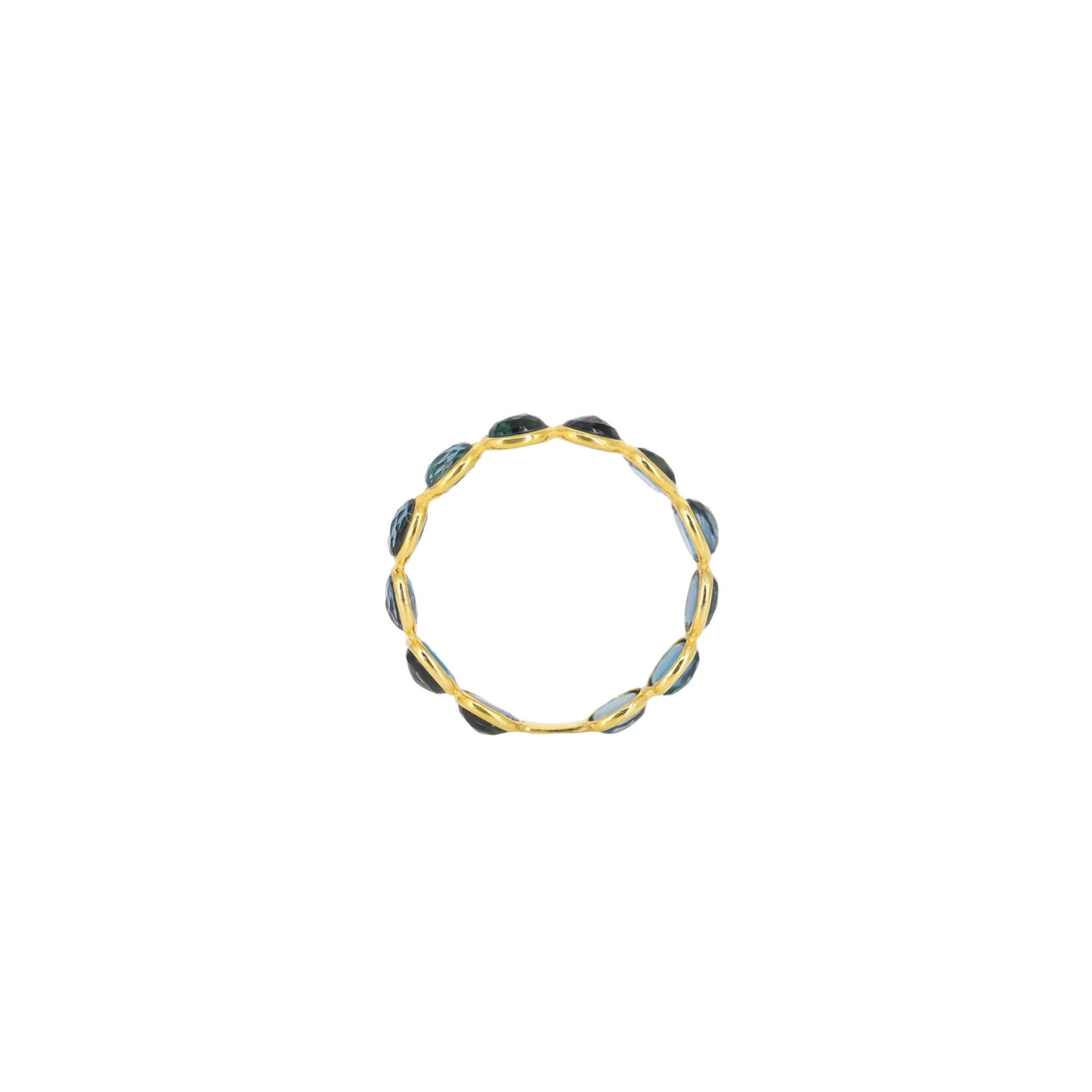 London Blue Topaz Semi Precious Stone Band Ring