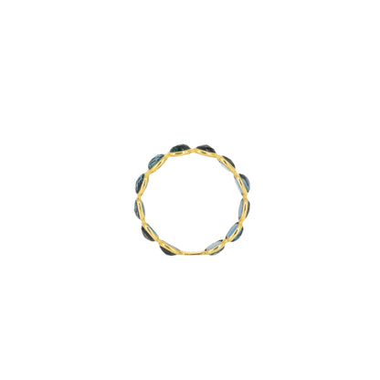 London Blue Topaz Semi Precious Stone Band Ring