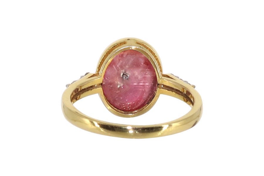 Yellow Star Ruby Ring 14K Gold