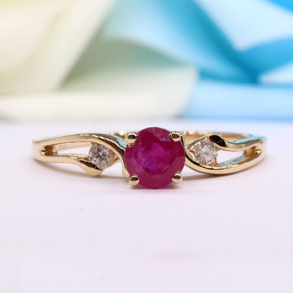 Yellow Beautiful Handcrafted Ring 14K Gold