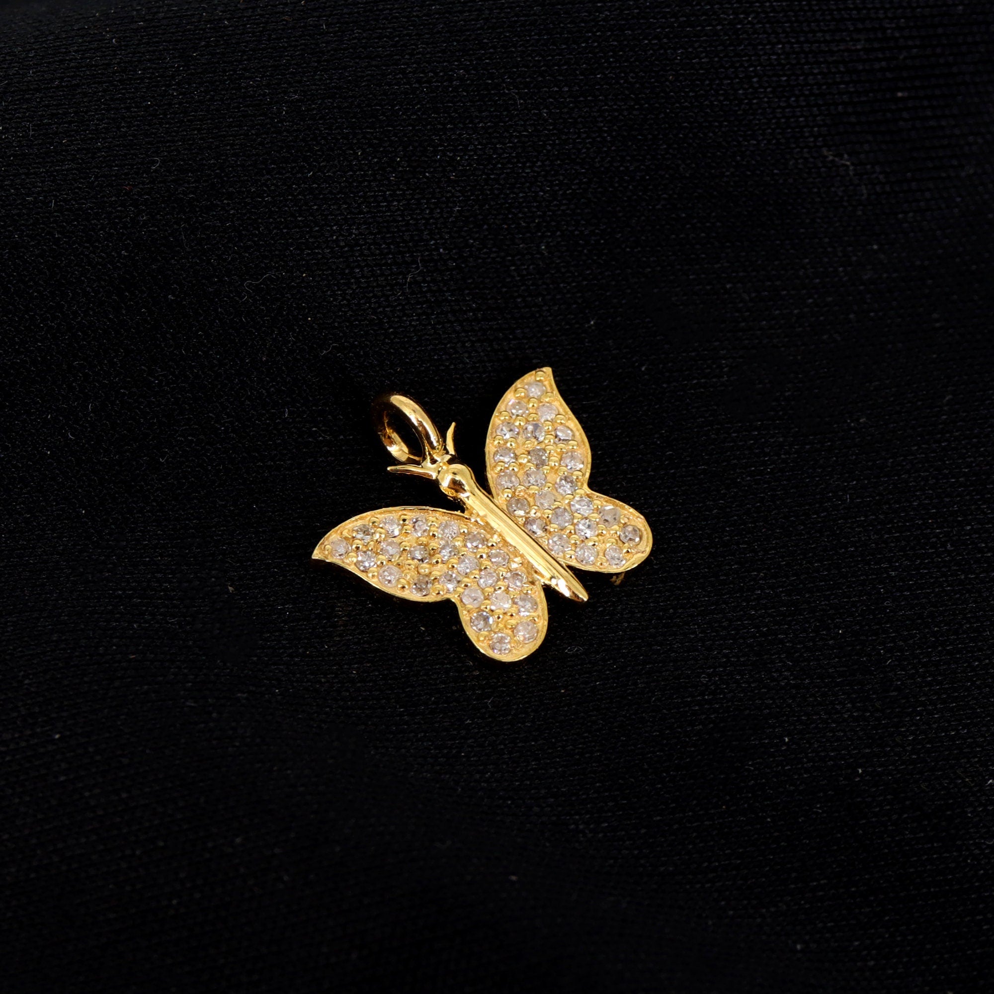 13X14Mm Shiny Butterfly Charms Butterfly Pendant 14K Gold