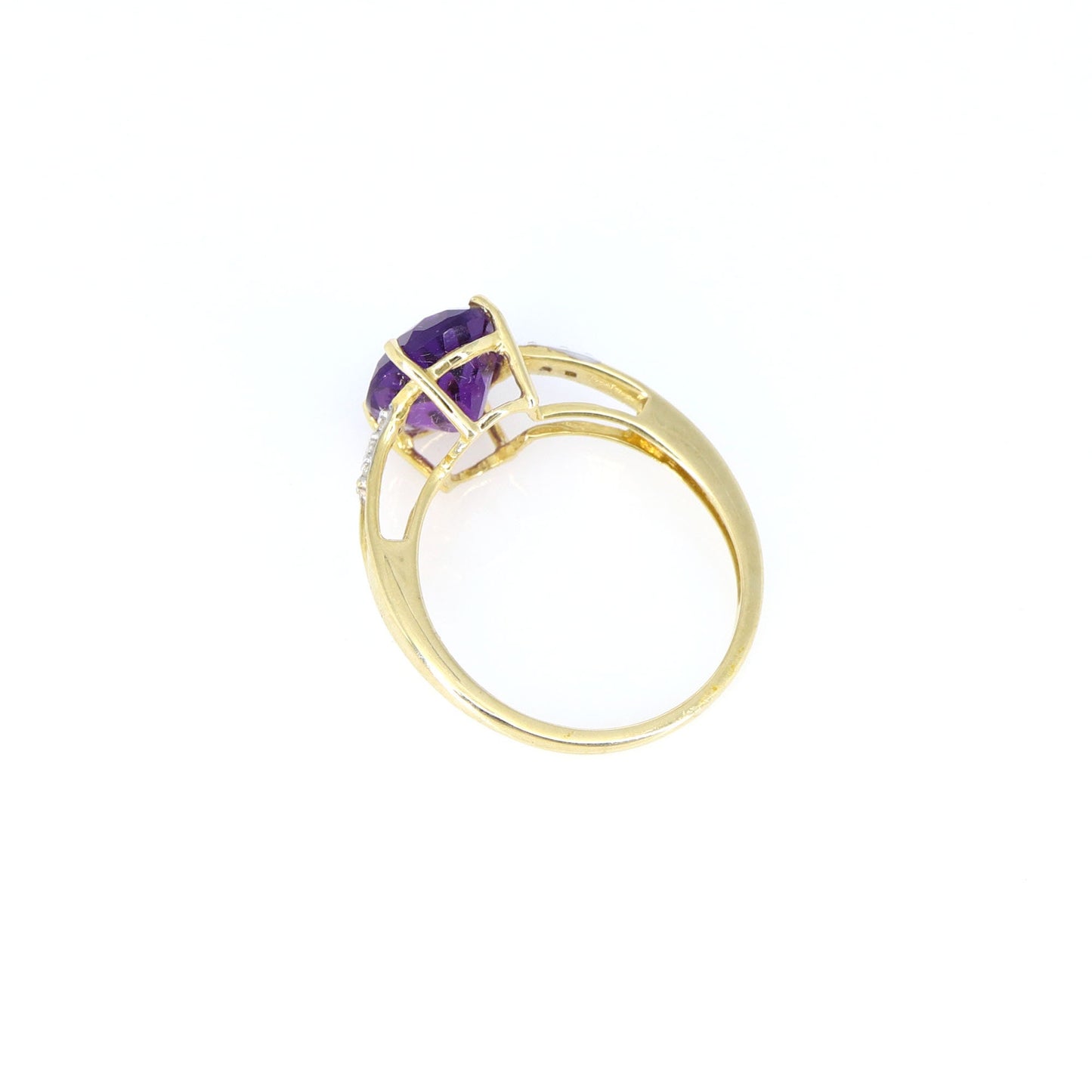 Yellow Genuine Amethyst Ring 14K Gold