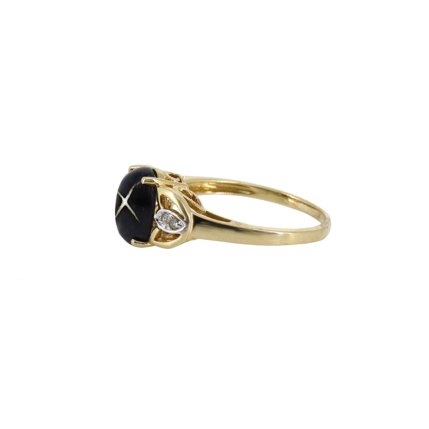 Black Star Ring 14K Gold