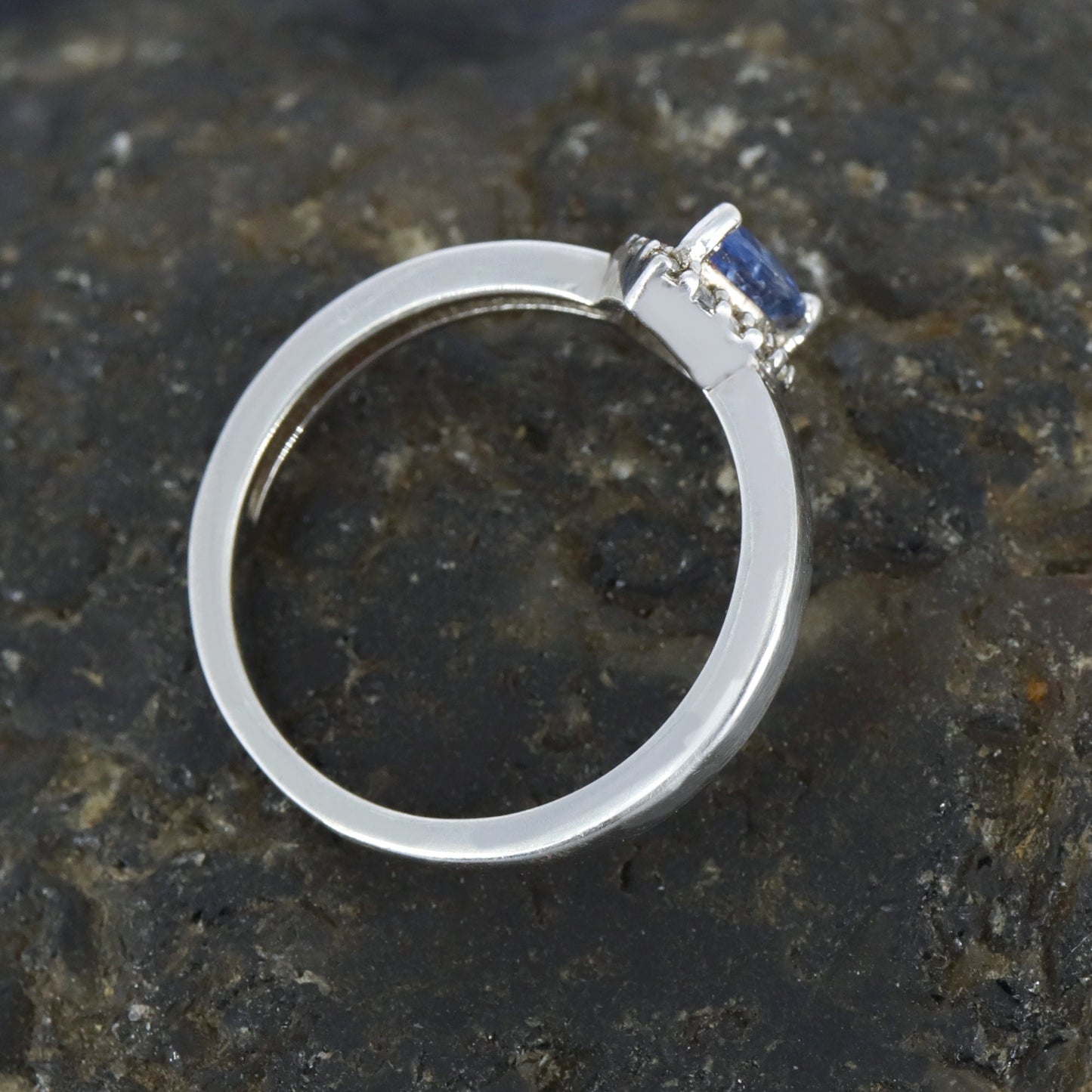 Pear Cut Gemstone Ring Silver