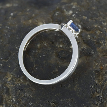 Pear Cut Gemstone Ring Silver