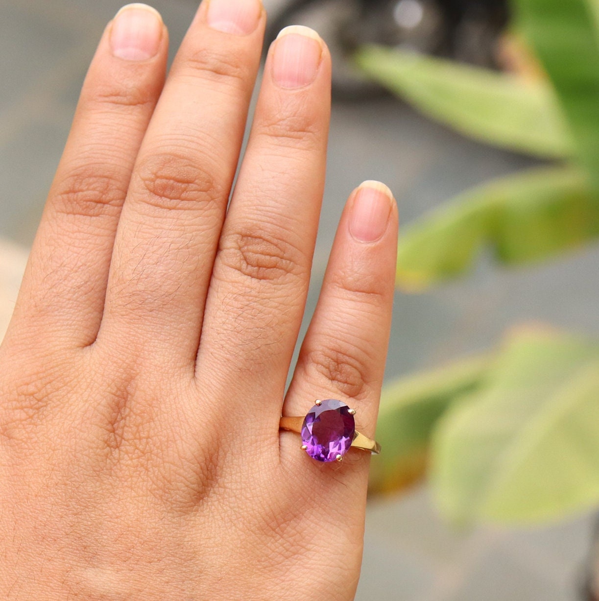 Amethyst Ring 14K Gold