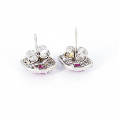 Evil Eye 925 Sterling Studs Ruby & Studs Birthday Wife Studs Dainty Marquise Cut Stone Silver