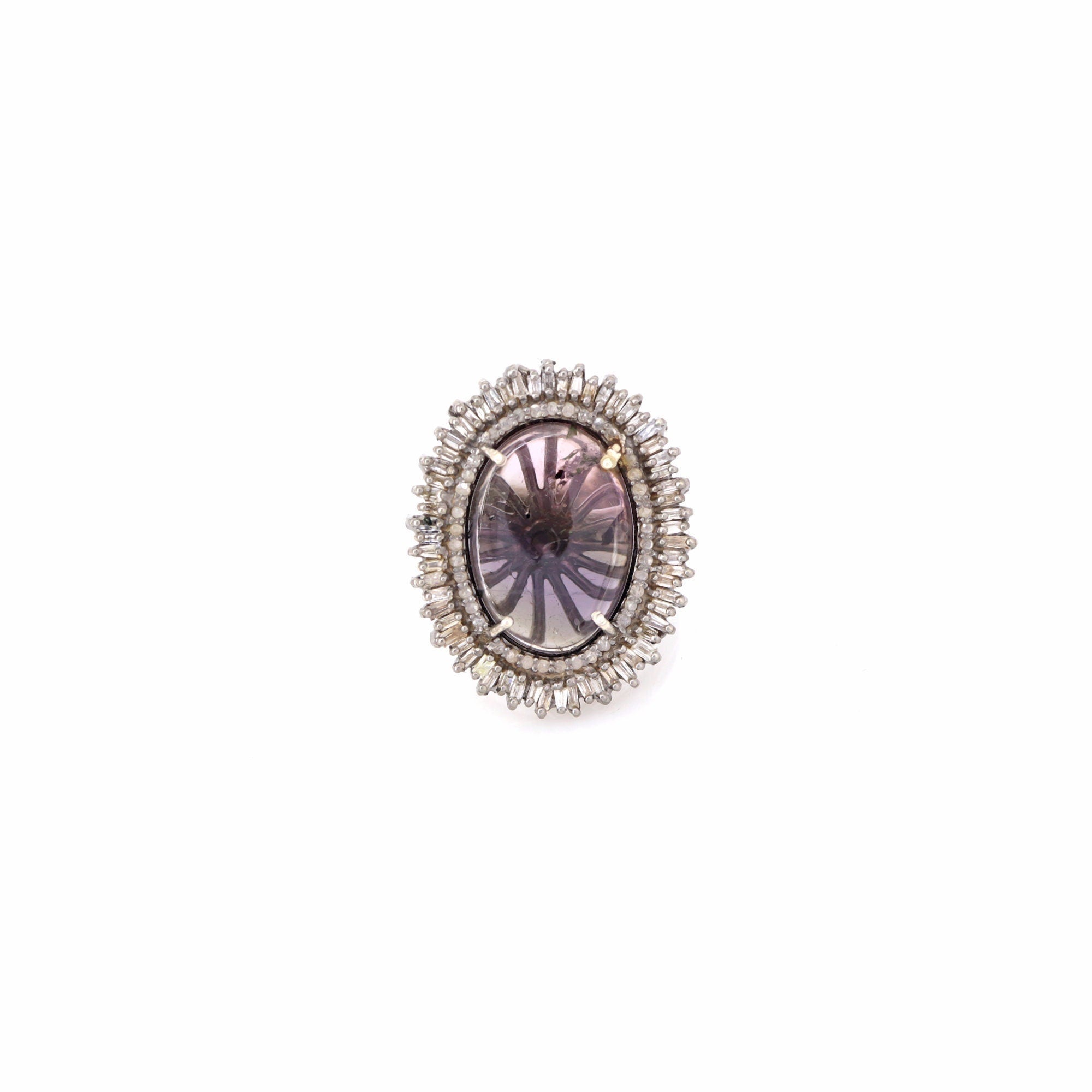 Multi Color Stone Ring Silver