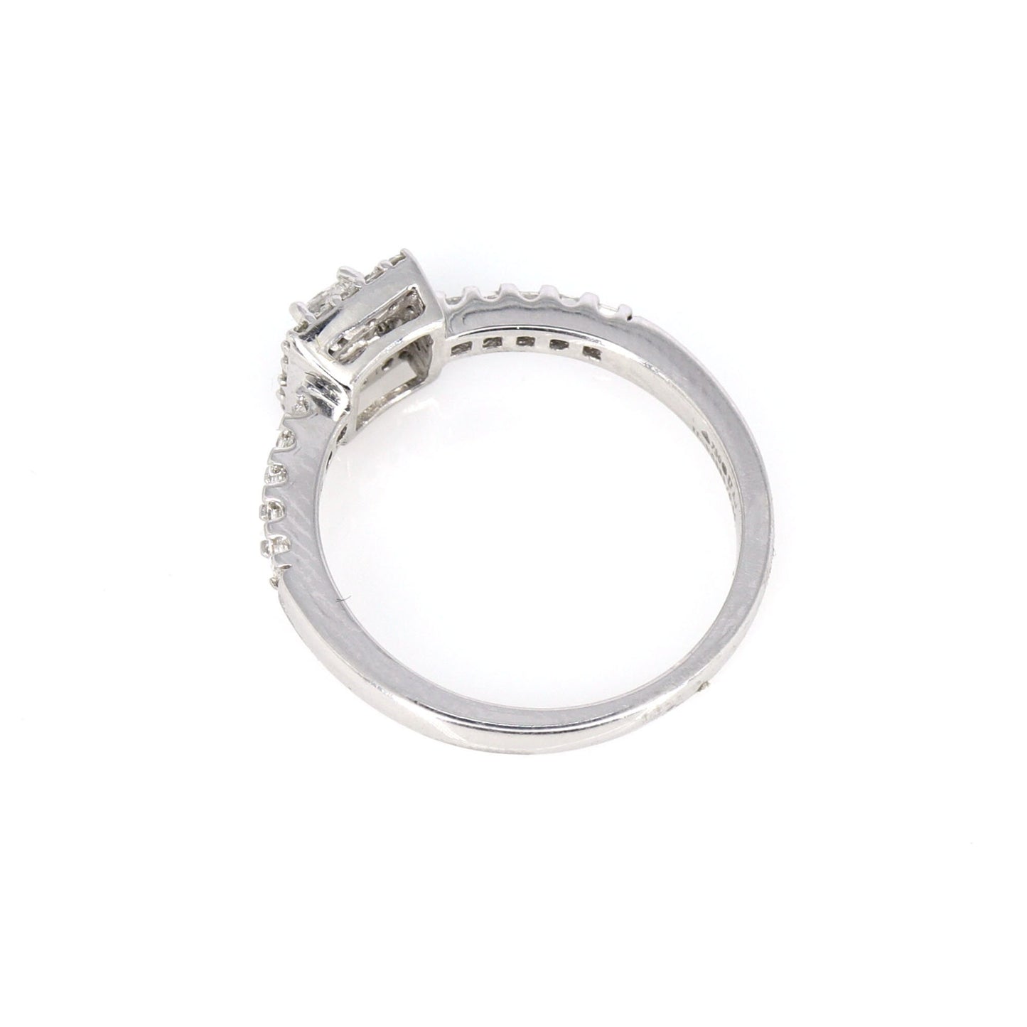White Engagement Ring 18K Gold
