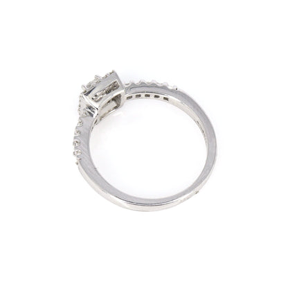 White Engagement Ring 18K Gold