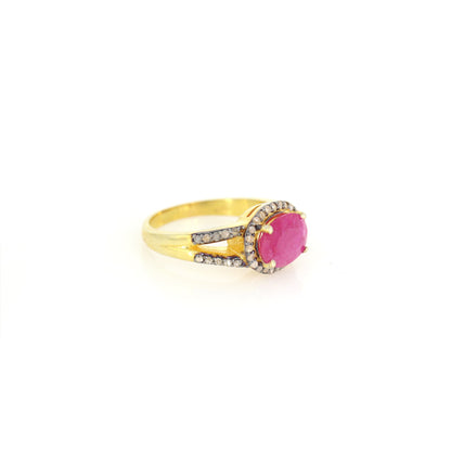 Ruby Gemstone Ring Silver