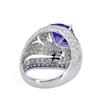 Royal Blue Tanzanite Ring 18K Gold