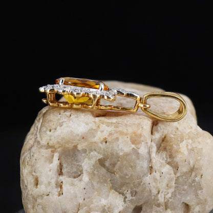 Citrine Pendant 14K Gold
