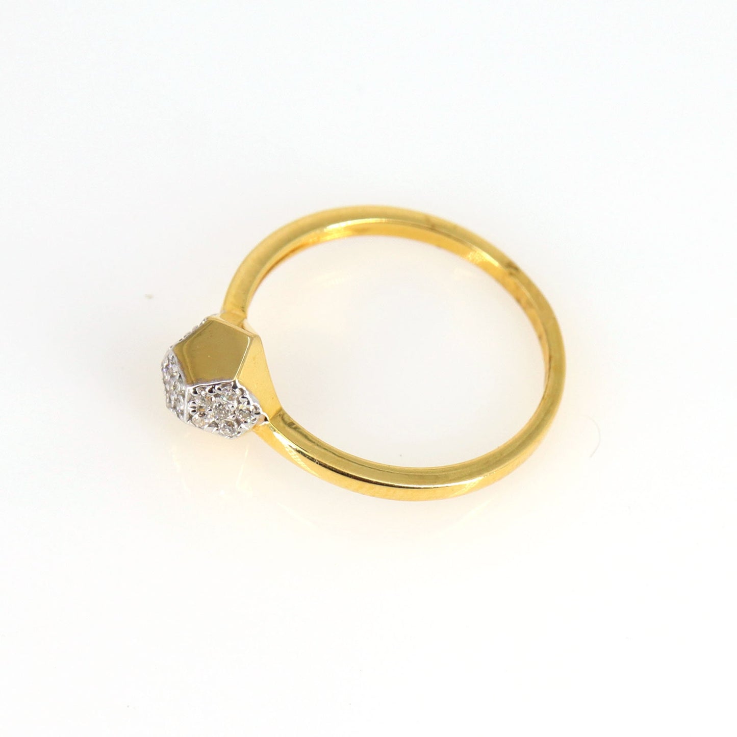 Yellow Studded Real Ring 18K Gold
