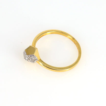 Yellow Studded Real Ring 18K Gold