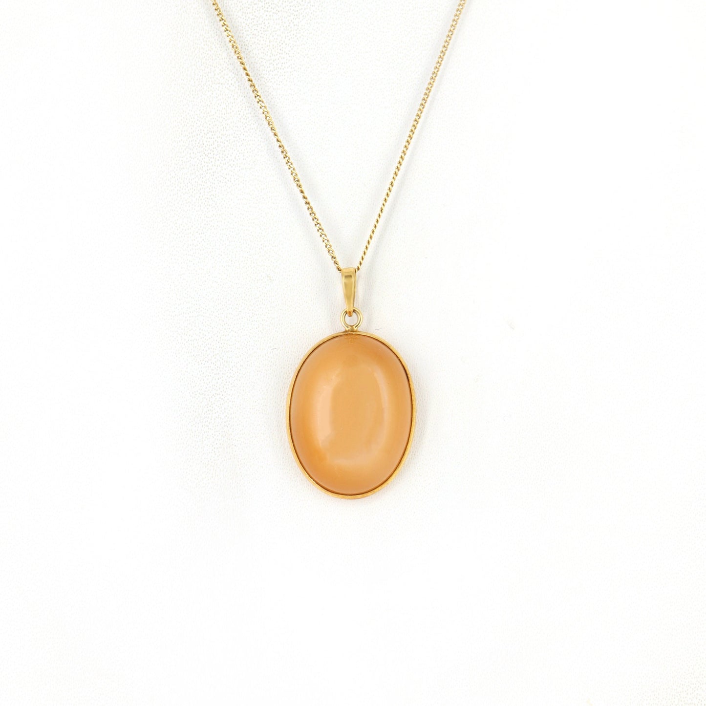Peach Moonstone Pendant 14K Gold