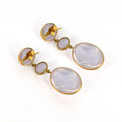 Rose Quartz Stone Earring 18K Gold