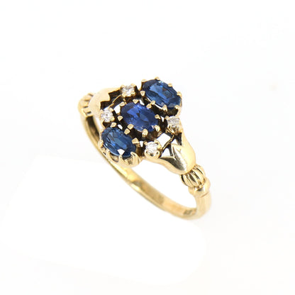 Lotus Design Shank Vintage Style 9Ct Ring Gold