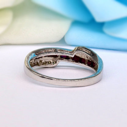 925 Sterling Ruby Ring Silver