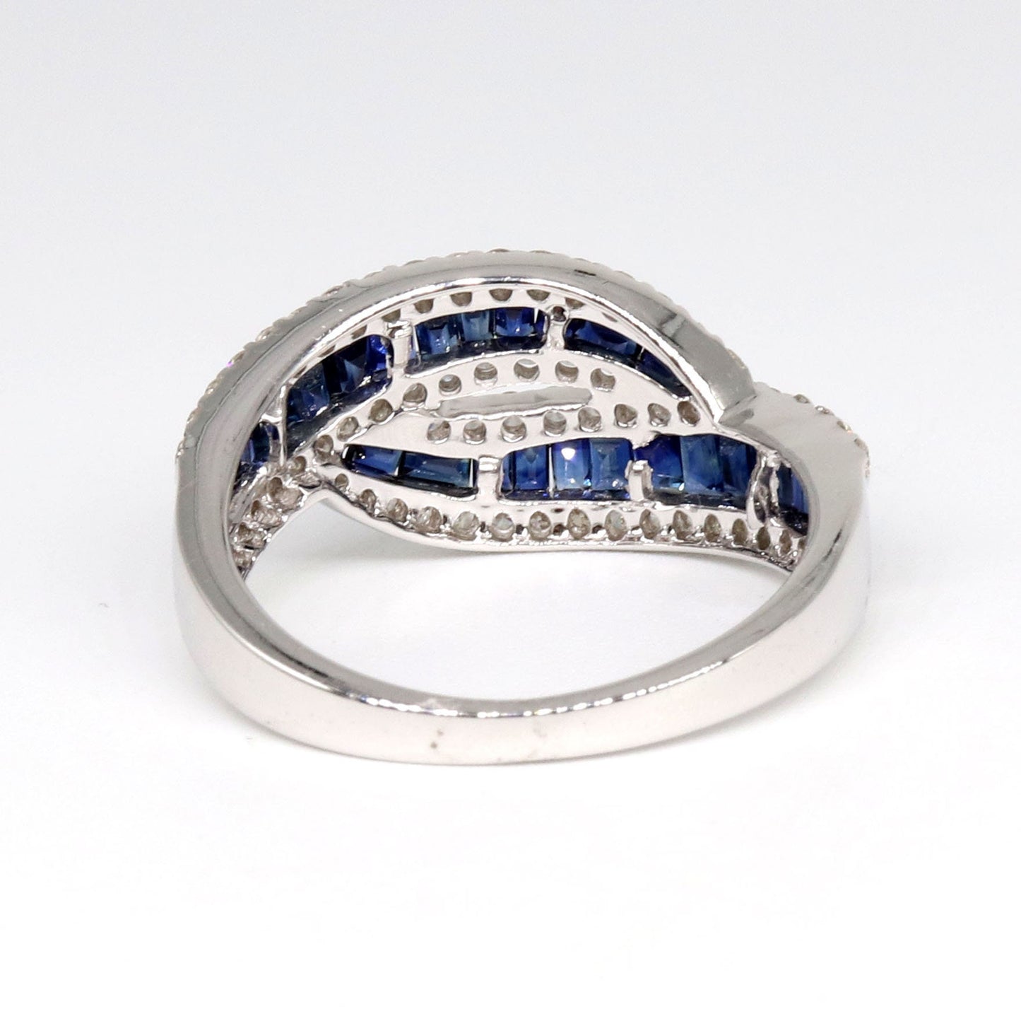 Handmade White Blue Sapphire Ring 14K Gold