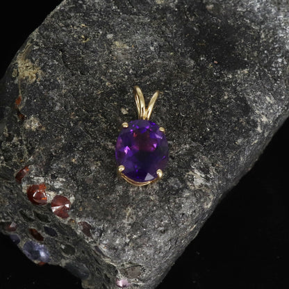 Boho Jewelry Purple Amethyst Necklace 14K Gold