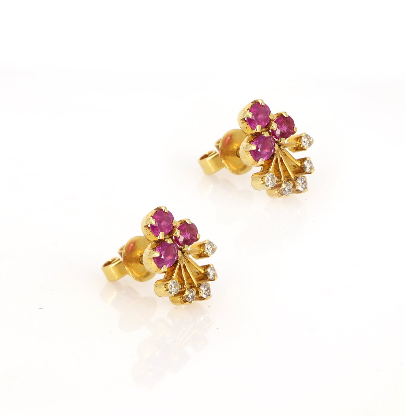 Ruby Studs Yellow Ruby Studs Earring 18K Gold
