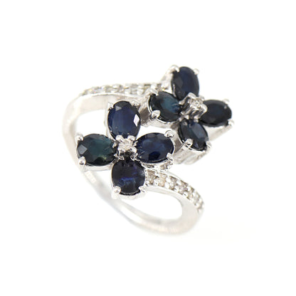 Flower Style Gemstone Ring Gold
