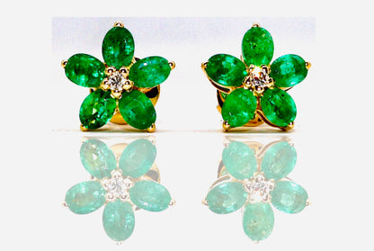 Yellow Emerald Stud Earring 14K Gold