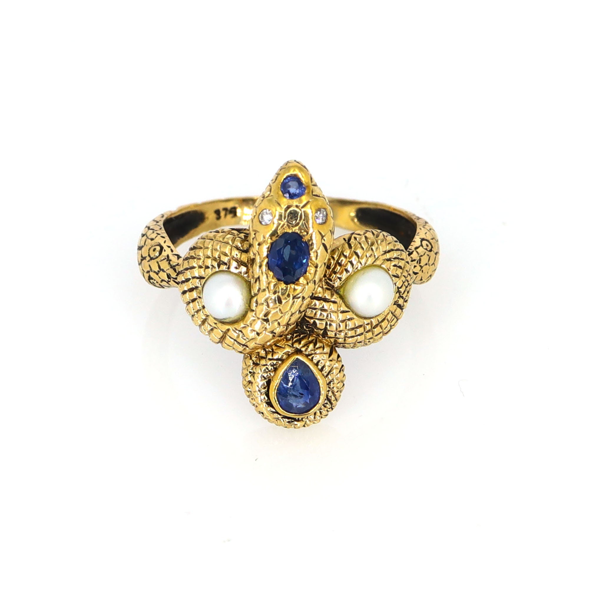 Hand Crafted Beautiful Snake Ring Gold