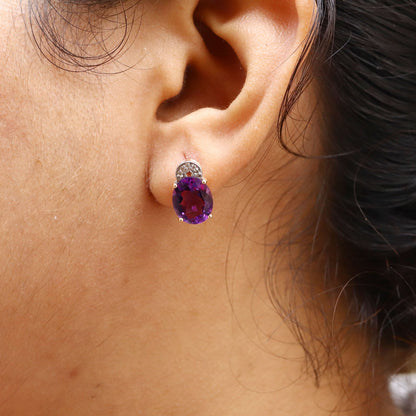 Amethyst Studs "Love Drop" Studs Astrology Jewelry Purple Stone February Dainty Jewelry Dainty Studs 14K Gold