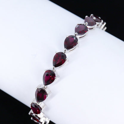 Garnet Bracelet Silver