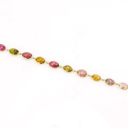 Yellow Beautiful Multi Tourmaline Bracelet 14K Gold