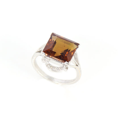 White Tourmaline Vintage Ring 14K Gold