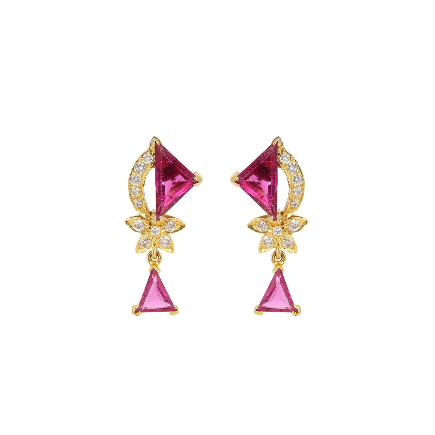 Rubellite Tourmaline Earring 18K Gold