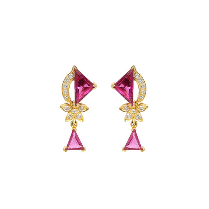 Rubellite Tourmaline Earring 18K Gold