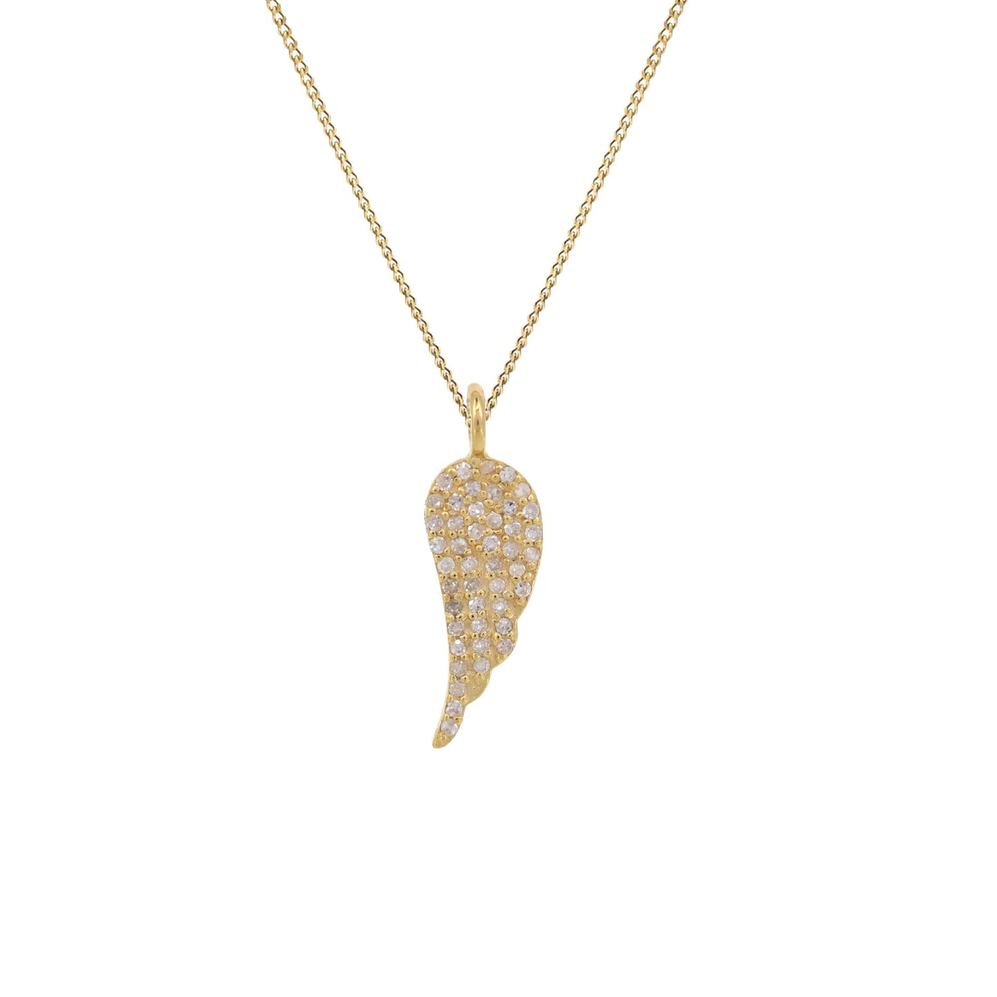 Small Angel Wing Charm Wing Pendant 14K Gold