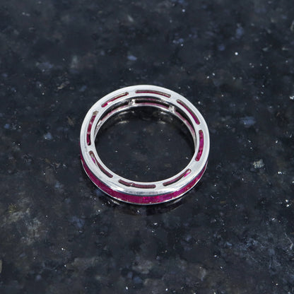 Full Eternity Band Ruby Ring Silver