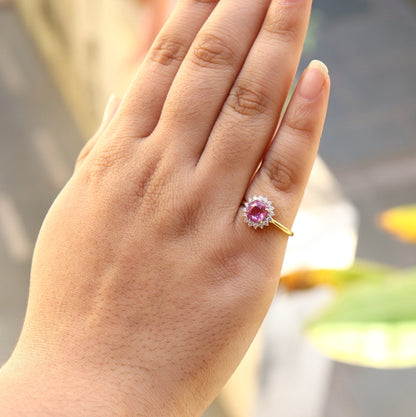 Pink Sapphire Engagement Ring Gold